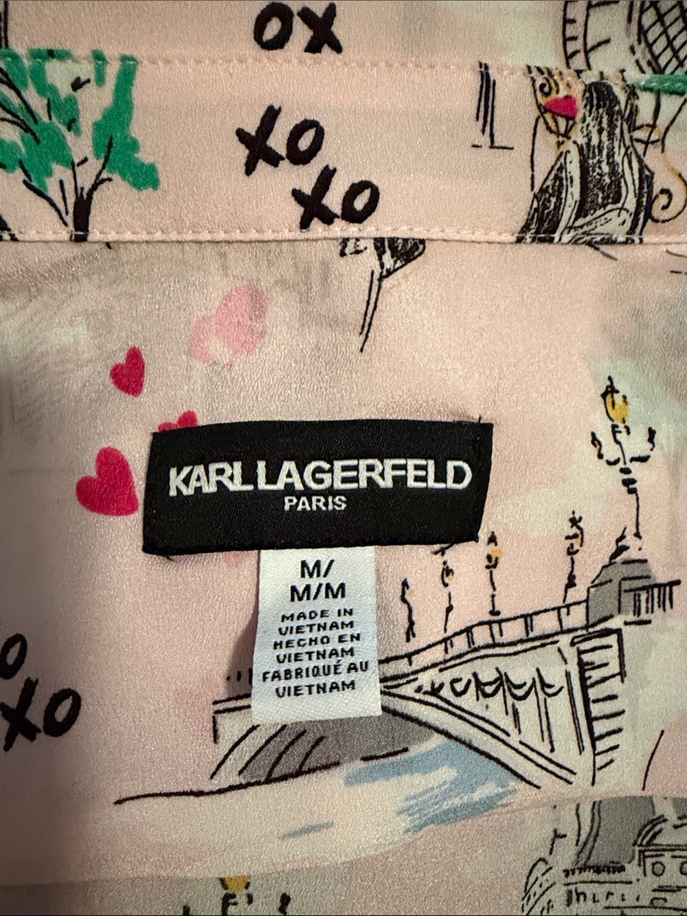 Karl Lagerfeld “love from Paris” blouse size M